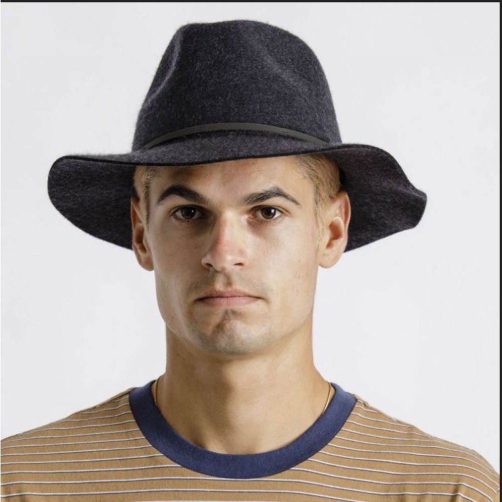 New Brixton soft grey wool fedora Wesley XS unisex women’s men’s
